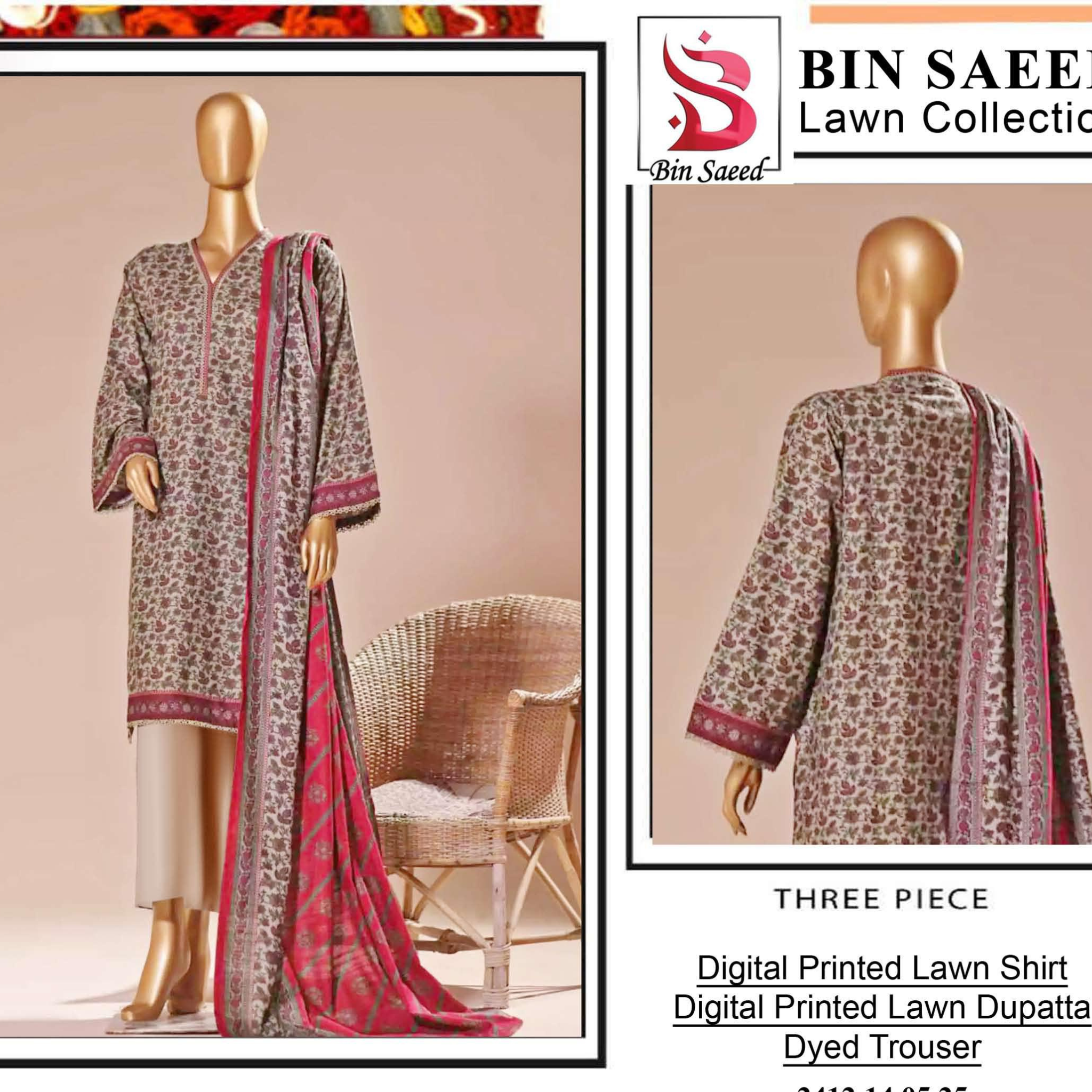 Bin Saeed 3-Piece Unstitched Suit – Article 1