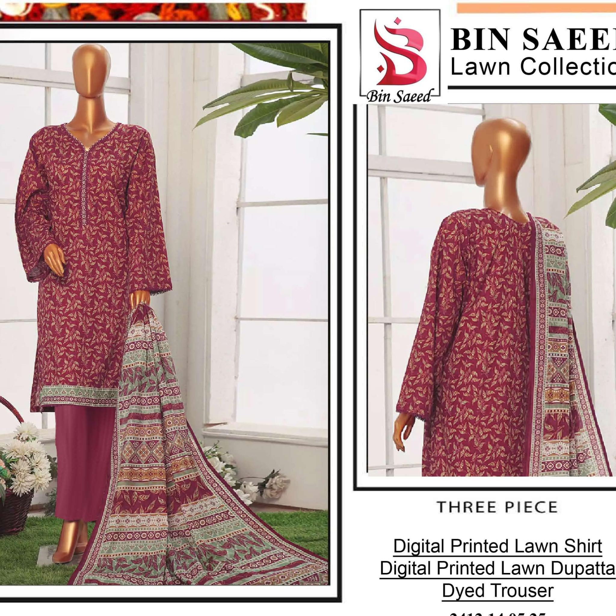 Bin Saeed 3-Piece Unstitched Suit – Article 2