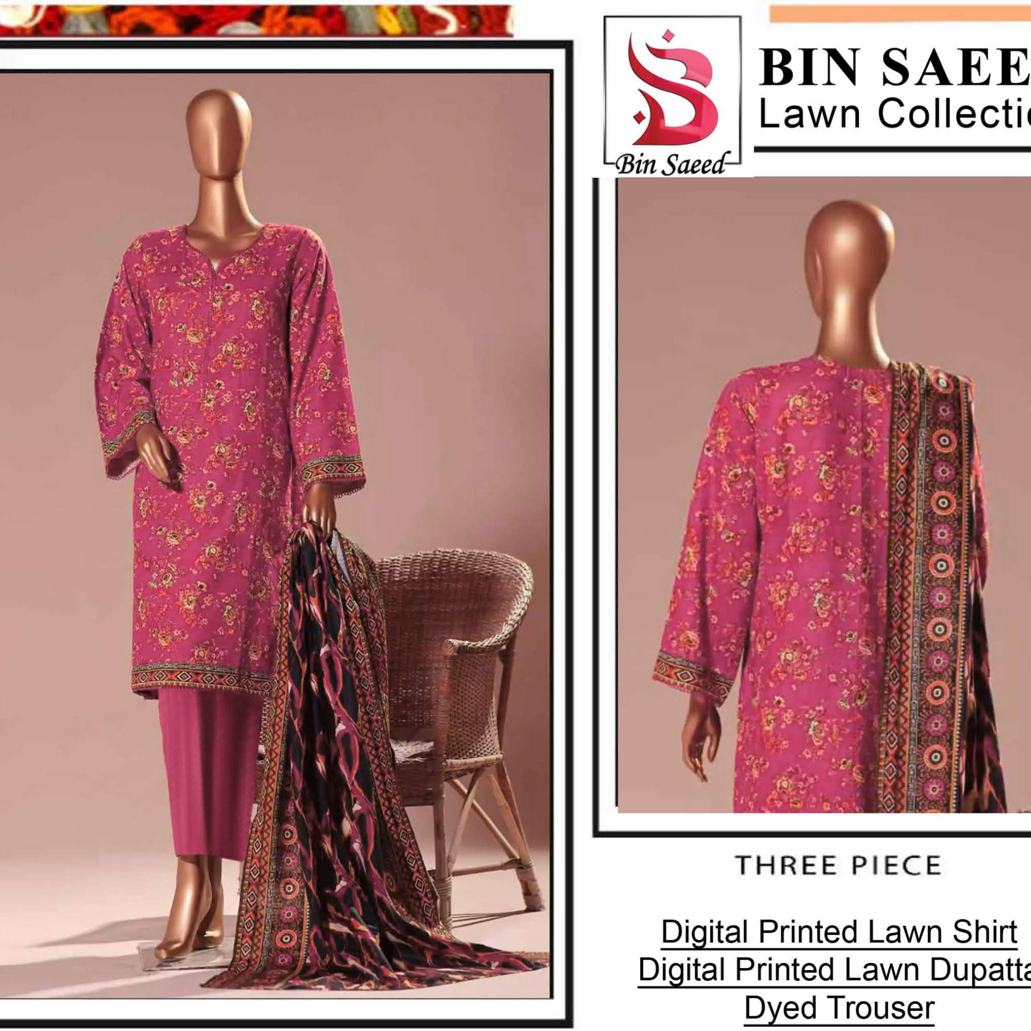 Bin Saeed 3-Piece Unstitched Suit – Article 8